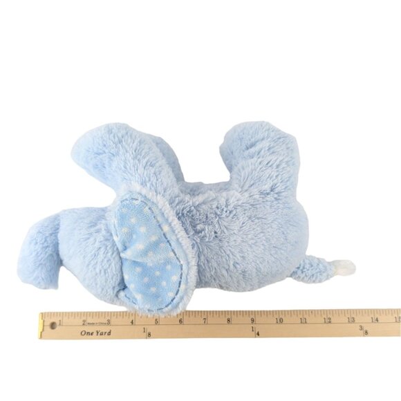 Aurora Baby Blue Elephant Plush 11" Stuffed Animal Polka Dots Embroidered Eyes - Picture 7 of 7